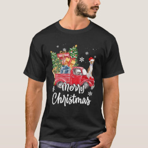 T-shirt Funky Basenji Ride Camion Rouge Joyeux Pajam Noël