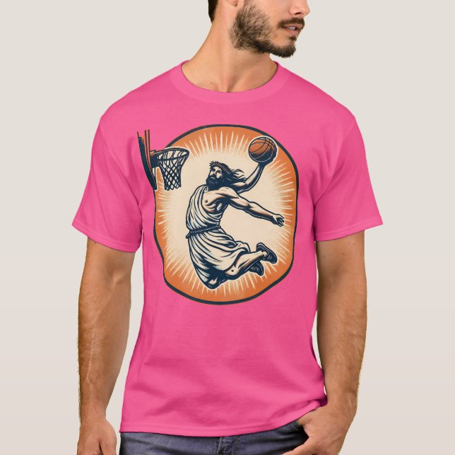 T-shirt Funky Basketball Retro Jésus Christ (Devant)