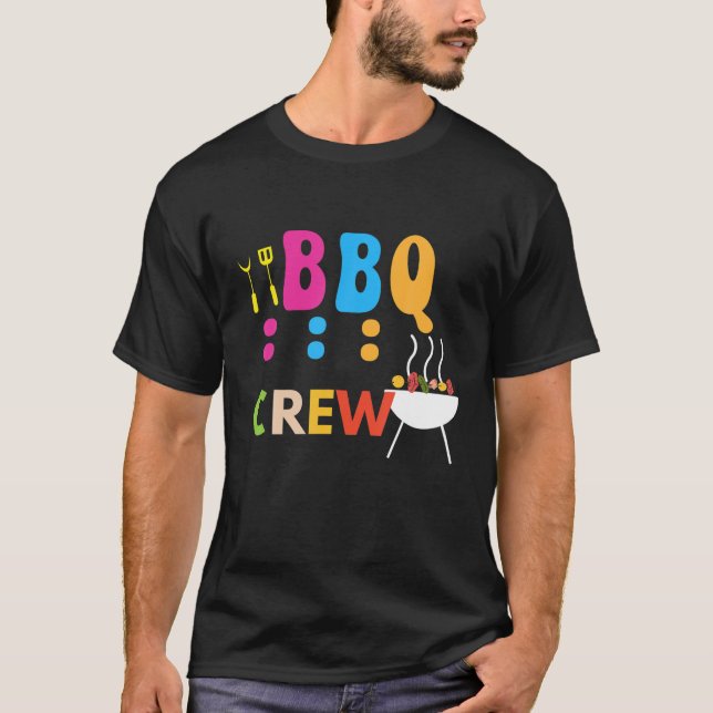 T-shirt Funky BBBQ Crew Grill Summer, Chef Cook Squad, Kit (Devant)