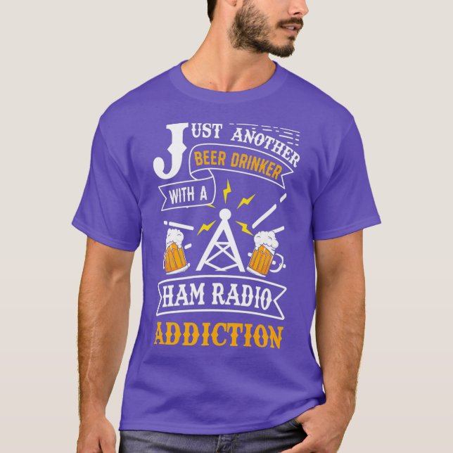 T-shirt Funky Beer Drinker Ham Radio Premium (Devant)