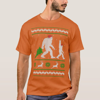 T-shirt Funky Bigfoot laid Noël Noël Arbre Yeti Sasqua