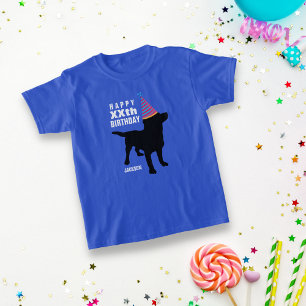 T-shirt Funky Black Lab Chien personnalisé Age et nom Anni
