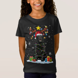 T-Shirt Funky Black Lab Chien Reindeer Noël L