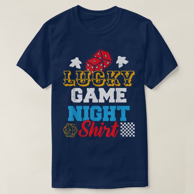 T-shirt Funky Board Game Lucky Game Nuit (Design devant)