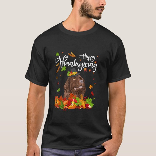 T-shirt Funky Bon thanksgiving Newfoundland Chien Turquie  (Devant)