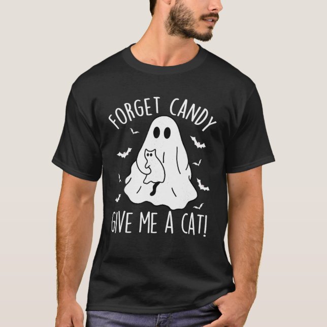 T-shirt Funky Boo Ghost Black Cat Oublier Candy Donner Moi (Devant)
