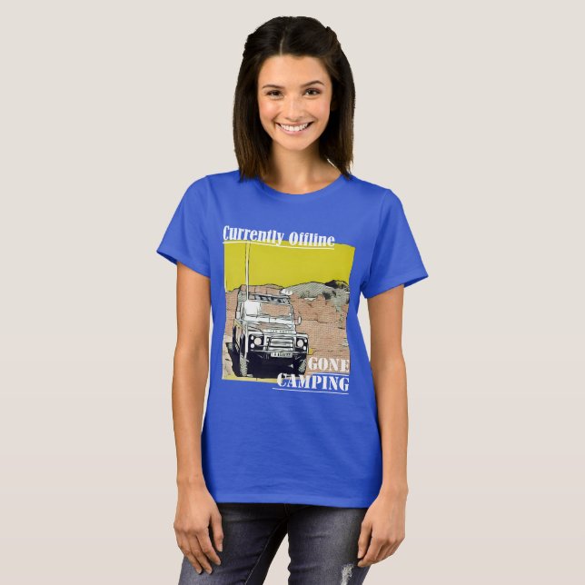 T-Shirt Funky Camping Parti Actuellement Hors Lign (Devant entier)