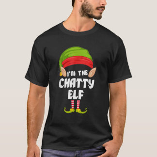 T-shirt Funky Chatty Elf Matching Family Group PJ Christma