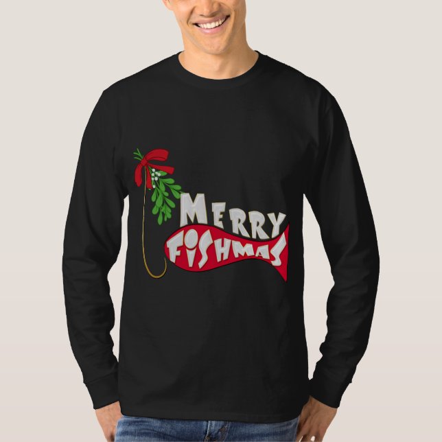 T-shirt Funky Christmas Fishing - Joyeux Fishmas (Devant)