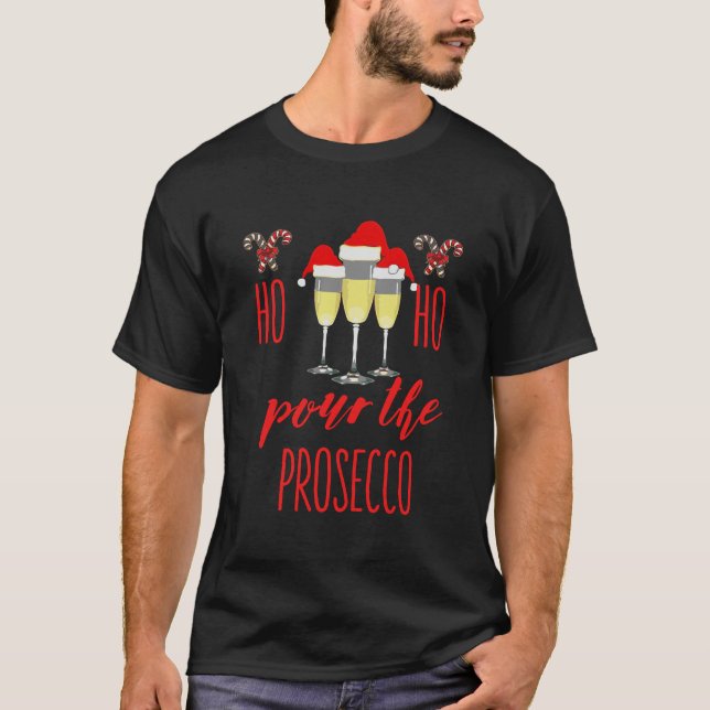 T-shirt Funky Christmas Prosecco Shirt Ho Ho Ho Don (Devant)