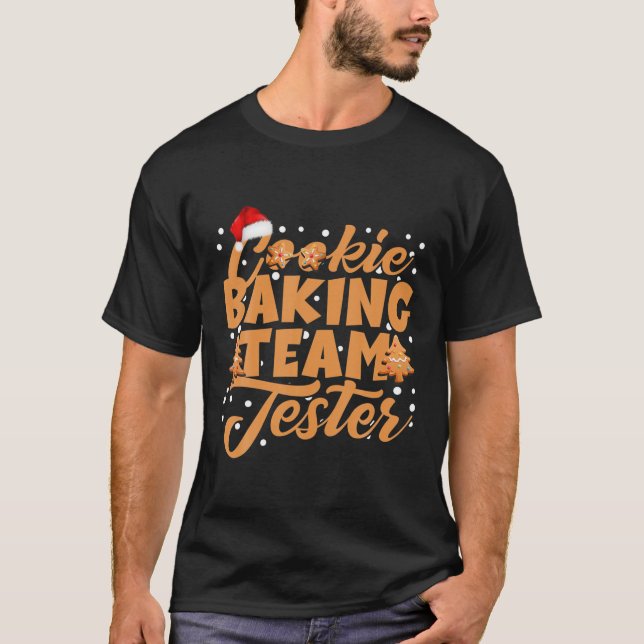 T-shirt Funky Cookie Baking Team Tester Gingerbread Christ (Devant)