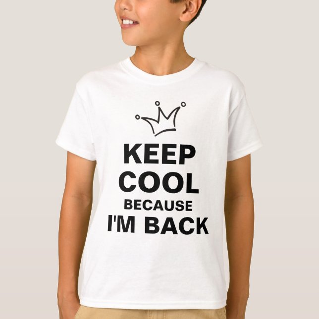 T-shirt Funky Crown noir & KEEP COOL + votre texte (Devant)