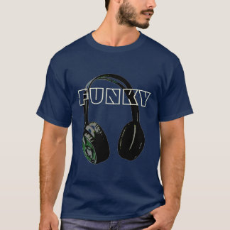 T-shirt Funky Disco Headphone Music Entertainment Retro