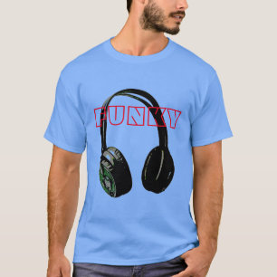 T-shirt Funky Disco Headphone Music Entertainment Retro