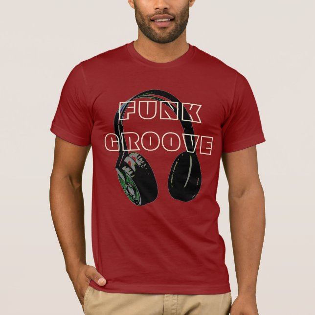 T-shirt Funky Disco Headphone Music Entertainment Retro (Devant)