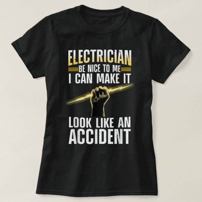 T-shirt Funky Electrician Art For Men Women Professionnel  (Design devant)