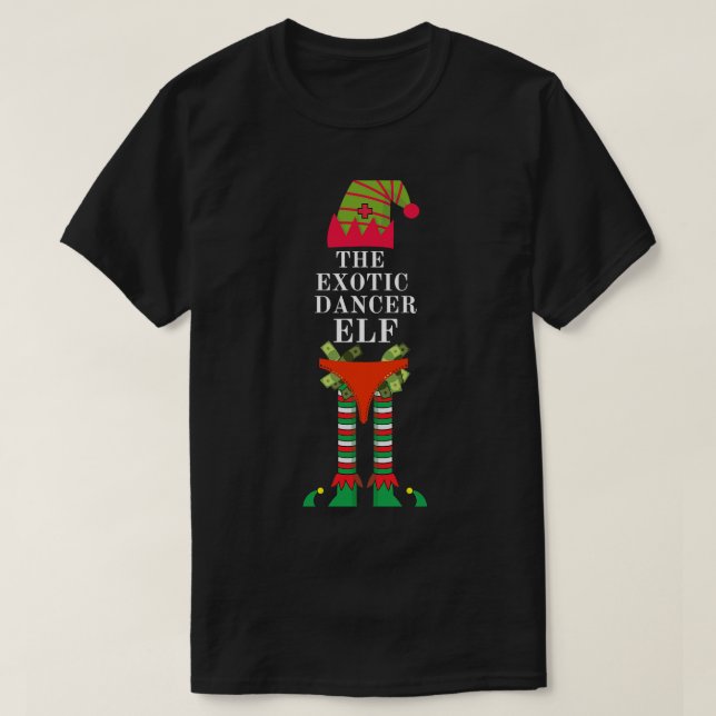 T-shirt Funky Exotic Dancing Elf Matching Group Noël (Design devant)