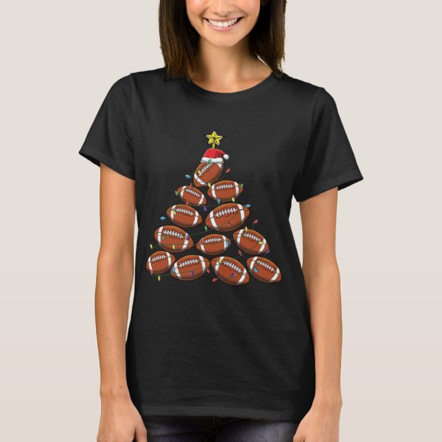 T-shirt Funky Football Player Team Christmas Tree (Devant)