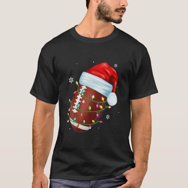 T-shirt Funky Football Snowman Pajamas d'arbre de Noël (Devant)