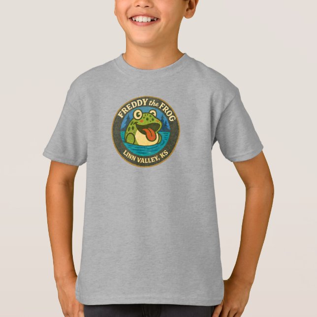 T-shirt Funky Freddy Frog of Linn Valley, KS Kids Tee (Devant)