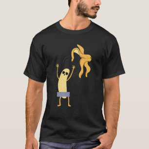 T-shirt Funky Géant Longue Banane Jaune Portant Chanson Ét