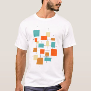 T-shirt Funky géométrique Carré du milieu du siècle rétro