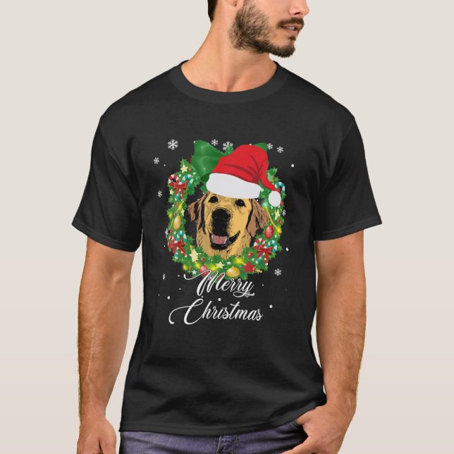 T-shirt Funky Golden Retriever Chien neige Casquette de No (Devant)