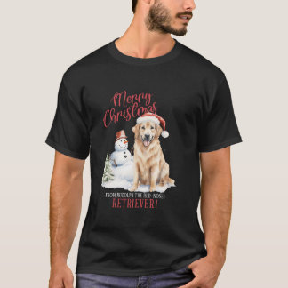 T-shirt Funky Golden Retriever Noël Goldie Lover Owne