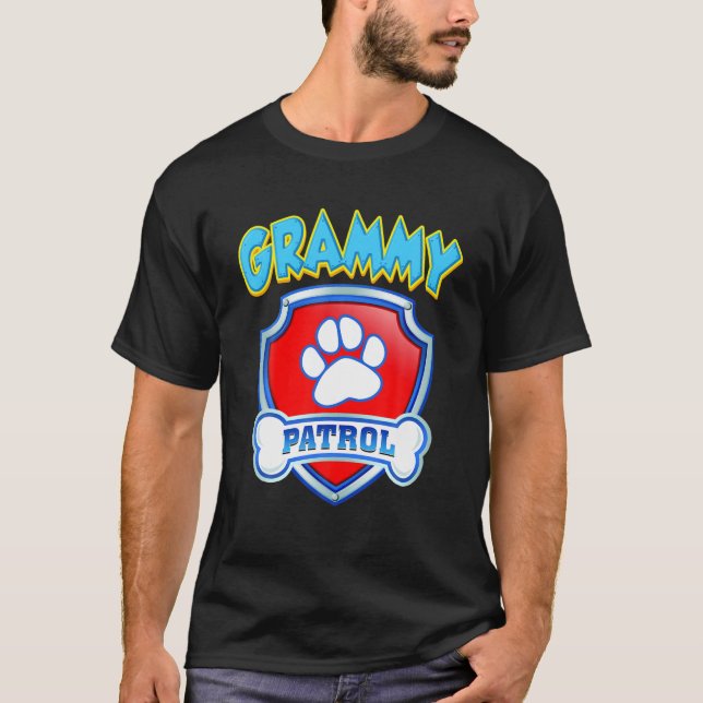 T-shirt Funky Grammy Patrol - Chien Maman, Papa Pour Homme (Devant)