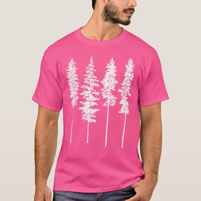 T-shirt Funky Graphic Pine Arbre - Randonnée d'été Nat (Devant)