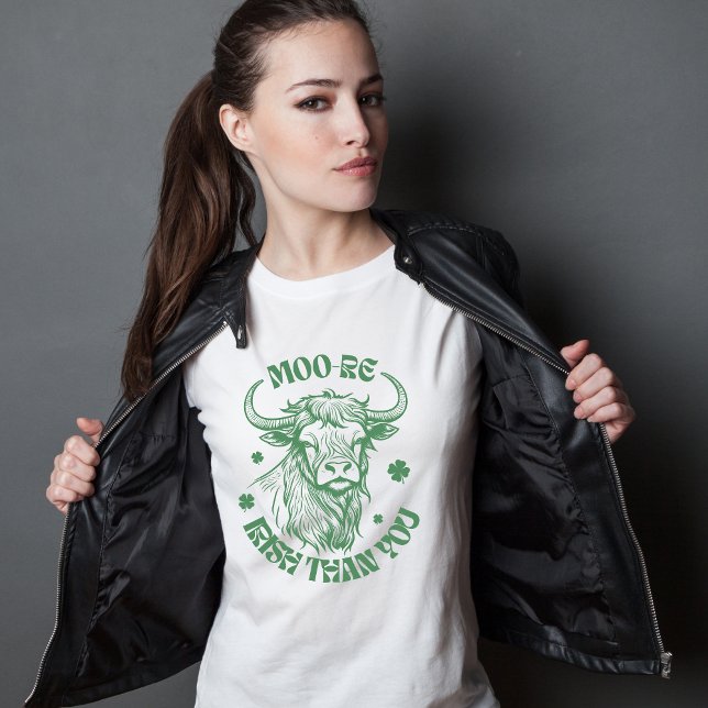T-shirt Funky Green Irish Highland Jour de la Saint Patric (Funny Green Irish Highland Cow St Patricks Day T-Shirt)