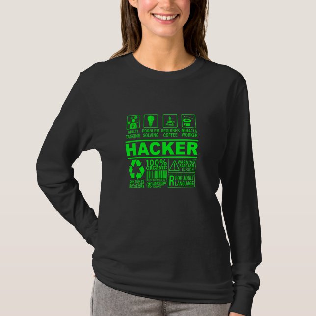 T-shirt Funky Hacker Composition organique Il Hacking Nerd (Devant)