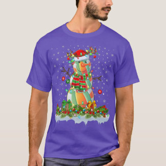 T-shirt Funky Handball Snowman Xmas Lumières Handball Chri