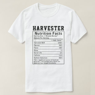 T-shirt Funky Harvester Nutrition Facts Personnel employé