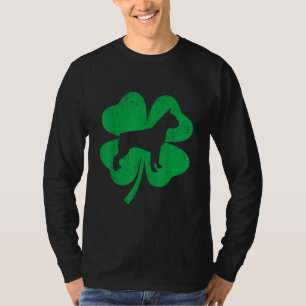 T-shirt Funky Irish Shamrock Leaf Boston Terrier