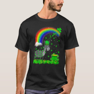 T-shirt Funky Irlandais Shamrock Rainbow Lucky Mule St Pat