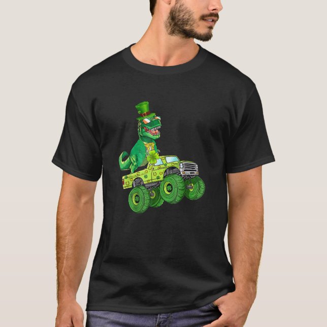 T-shirt Funky Jour de la Saint Patrick T Rex Dinosaur Mons (Devant)
