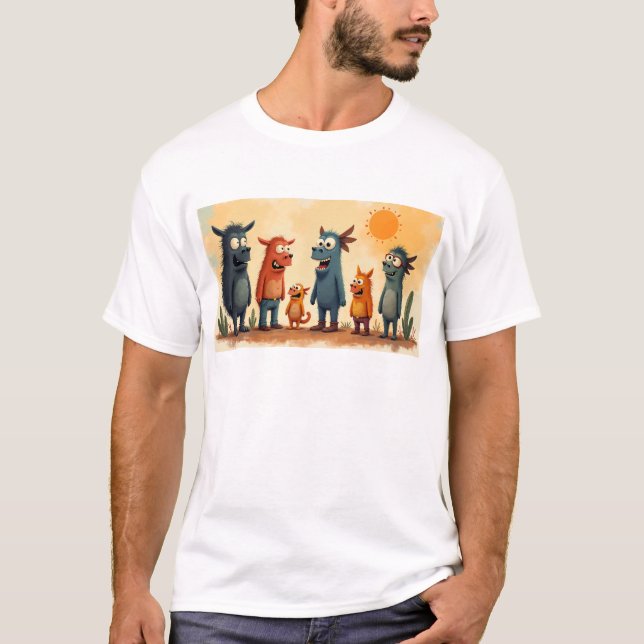 T-shirt Funky Kaiju : Art des monstres d'Osaka - Répandre  (Devant)