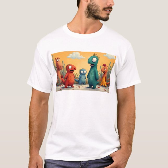 T-shirt Funky Kaiju : Art des monstres d'Osaka - Répandre  (Devant)