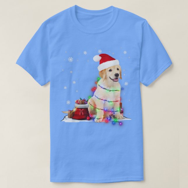T-shirt Funky Labrador Chien Tree Feux de Noël Noël Noël N (Design devant)