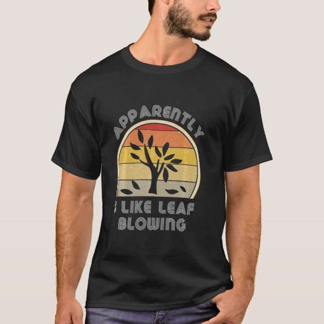T-shirt Funky Leaf Blower Retro Soin de la pelouse Jardin  (Devant)