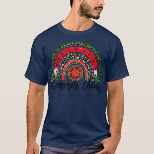 T-shirt Funky Leopard Sunflower Watermelon Boho Rainbow Su