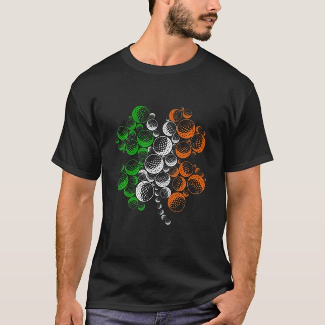 T-shirt Funky Lucky Golf Shamrocks Jour de la Saint Patric (Devant)