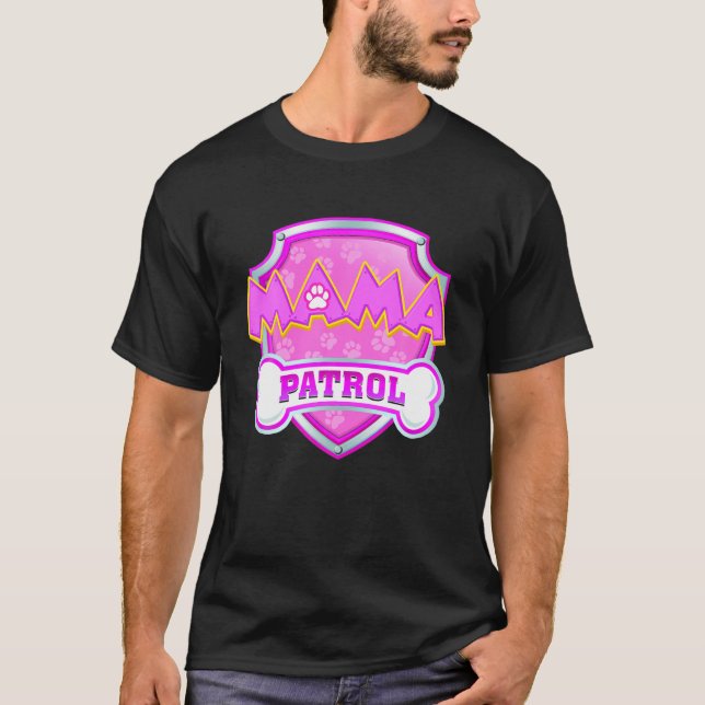 T-shirt Funky Mama Patrol - Chien Maman, Papa Pour Hommes  (Devant)