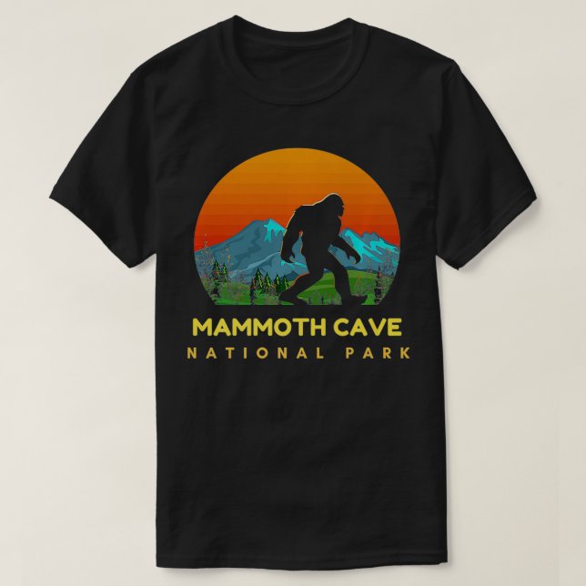 T-shirt Funky Mammoth Cave National Park Bigfoot Randonnée (Design devant)