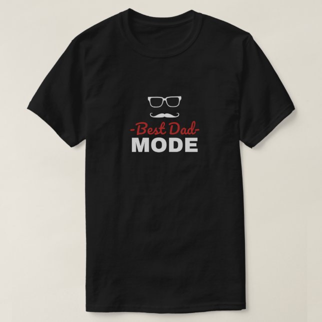T-shirt Funky moderne noir & blanc meilleur mode papa (Design devant)