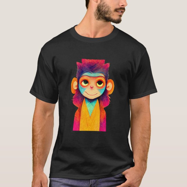 T-shirt Funky Munky Joyeux Singe Stylish (Devant)