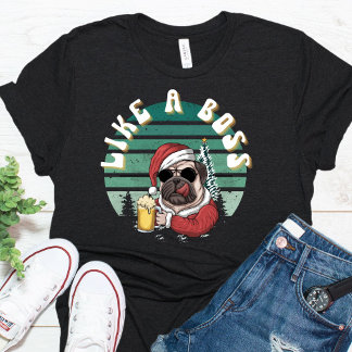 T-shirt Funky Noël Carlin Chien T Chemise