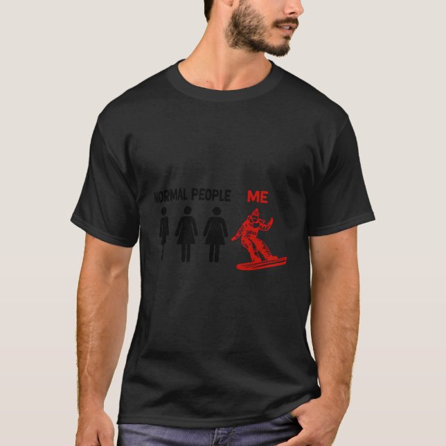 T-shirt Funky Normel Pepole Snowboard Femmes Snowboard (Devant)
