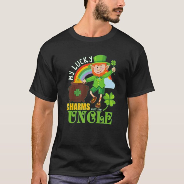 T-shirt Funky Oncle Paddy Day St patrick Lucky Charms Cal (Devant)